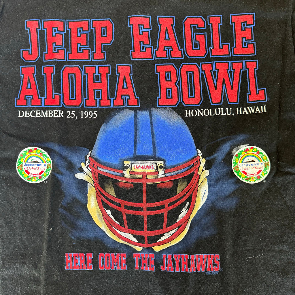 WESTSIDE STOREY VINTAGE | VINTAGE 1995 KU JAYHAWKS ALOHA BOWL T-SHIRT - BLACK - Westside Storey