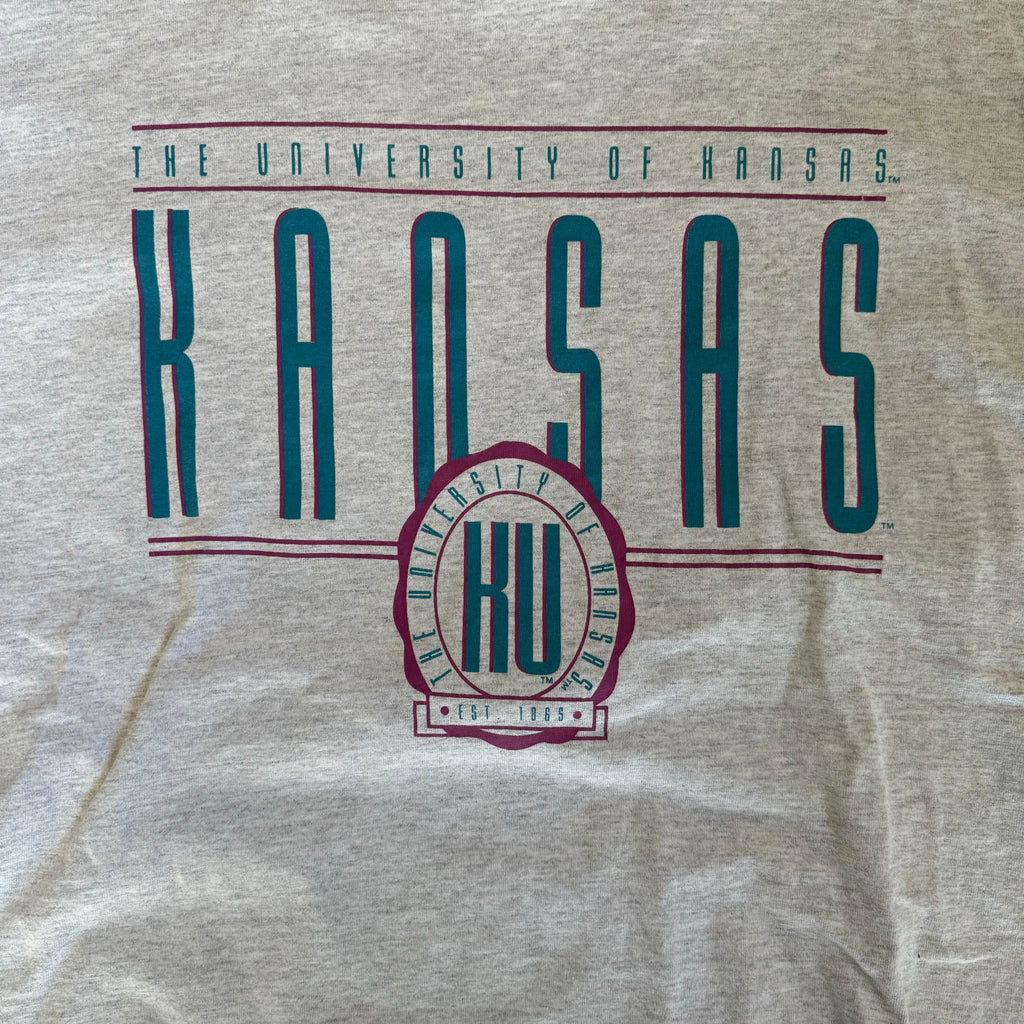 WESTSIDE STOREY VINTAGE | VINTAGE 90'S KANSAS UNI T-SHIRT - GRAY - Westside Storey