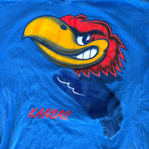 WESTSIDE STOREY VINTAGE | VINTAGE 90'S KU AOP HOODIE T-SHIRT- BLUE - Westside Storey