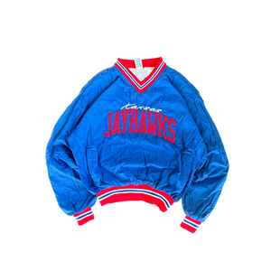 WESTSIDE STOREY VINTAGE | VINTAGE 90'S RUSSELL KANSAS UNIVERSITY WINDBREAKER JACKET - BLUE - Westside Storey