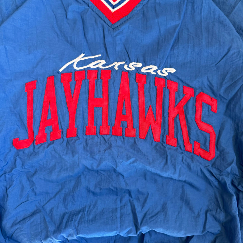 WESTSIDE STOREY VINTAGE | VINTAGE 90'S RUSSELL KANSAS UNIVERSITY WINDBREAKER JACKET - BLUE - Westside Storey