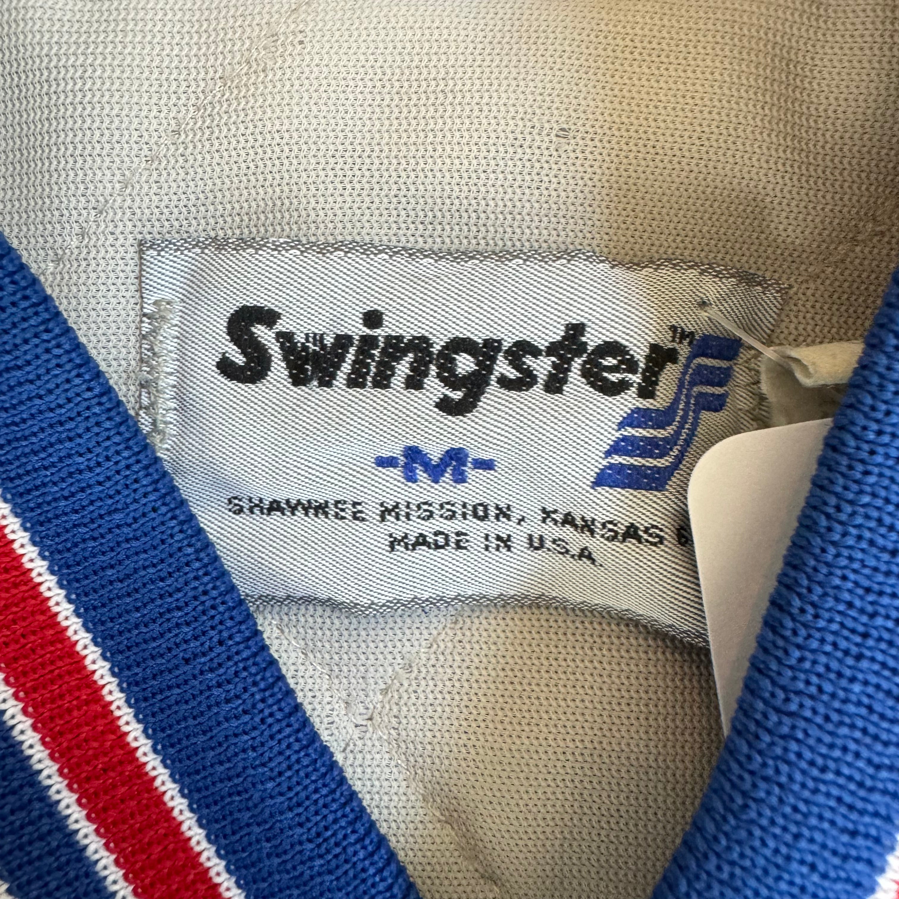 WESTSIDE STOREY VINTAGE | VINTAGE 90'S CLEAN KANSAS UNIVERSITY SATIN BOMBER JACKET - BLUE - Westside Storey