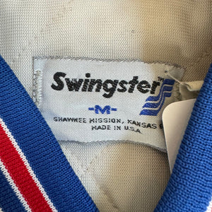 WESTSIDE STOREY VINTAGE | VINTAGE 90'S CLEAN KANSAS UNIVERSITY SATIN BOMBER JACKET - BLUE - Westside Storey