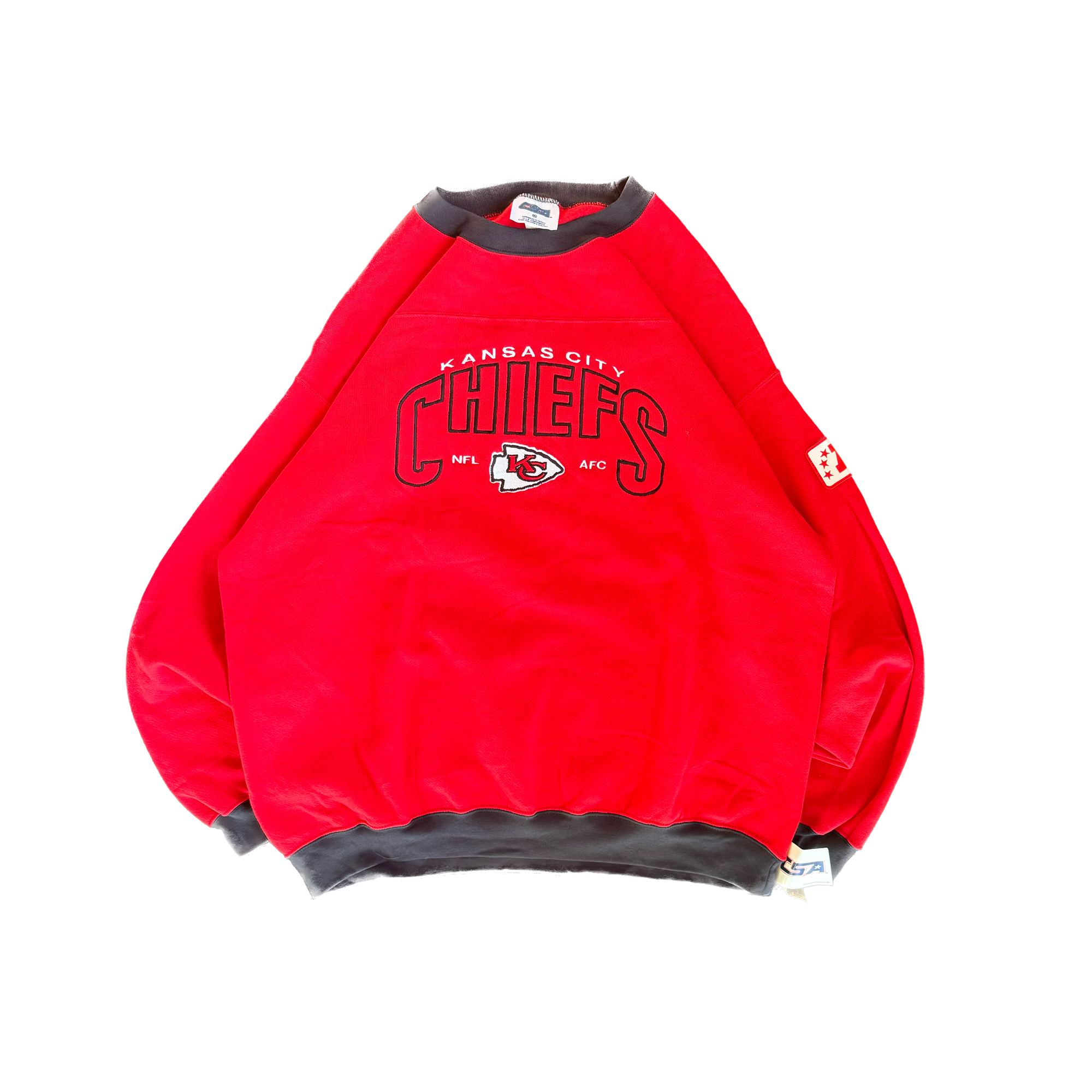 WESTSIDE STOREY VINTAGE | VINTAGE 90'S KC CHIEFS NEW OLD STOCK SWEATSHIRT - RED - Westside Storey