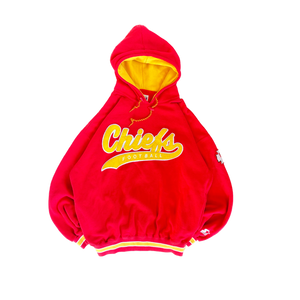 WESTSIDE STOREY VINTAGE | VINTAGE 90'S STARTER KC CHIEFS SCRIPT HOODIE - RED - Westside Storey