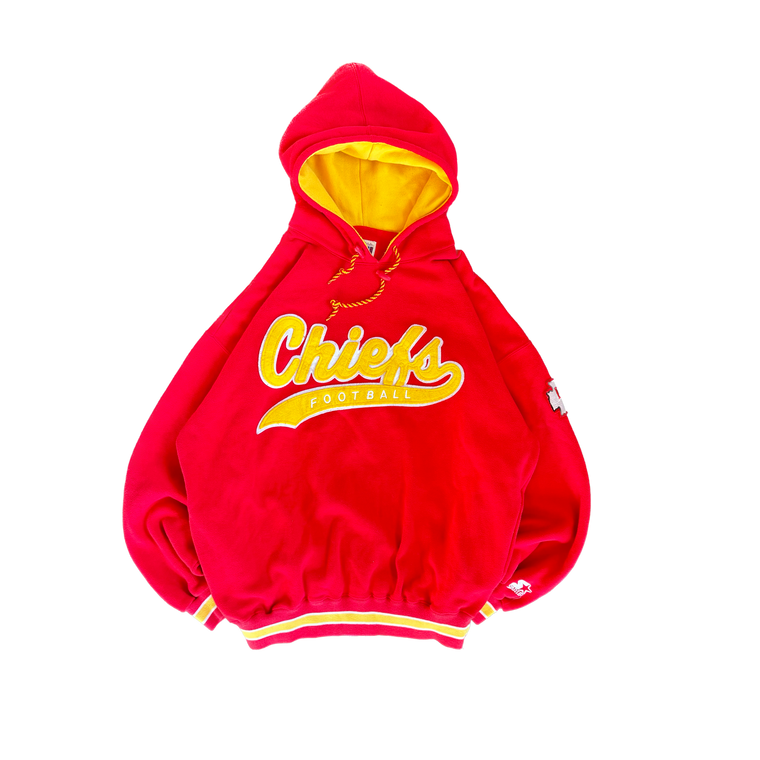 WESTSIDE STOREY VINTAGE | VINTAGE 90'S STARTER KC CHIEFS SCRIPT HOODIE - RED