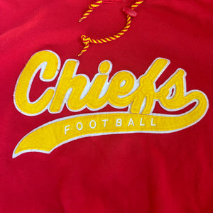 WESTSIDE STOREY VINTAGE | VINTAGE 90'S STARTER KC CHIEFS SCRIPT HOODIE - RED - Westside Storey