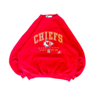 WESTSIDE STOREY VINTAGE | VINTAGE 90'S KC CHIEFS LOGO ATHLETIC EMBROIDERED SWEATSHIRT - RED - Westside Storey