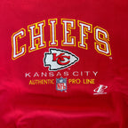 WESTSIDE STOREY VINTAGE | VINTAGE 90'S KC CHIEFS LOGO ATHLETIC EMBROIDERED SWEATSHIRT - RED - Westside Storey