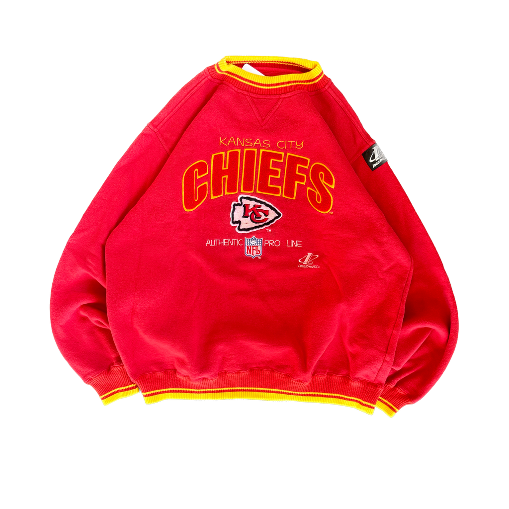 WESTSIDE STOREY VINTAGE | VINTAGE 90'S KC CHIEFS PROLINE PATCH SWEATSHIRT - RED - Westside Storey