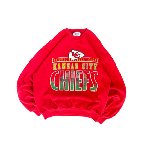 WESTSIDE STOREY VINTAGE | VINTAGE 90'S KC CHIEFS LOCKERLINE SWEATSHIRT - RED - Westside Storey