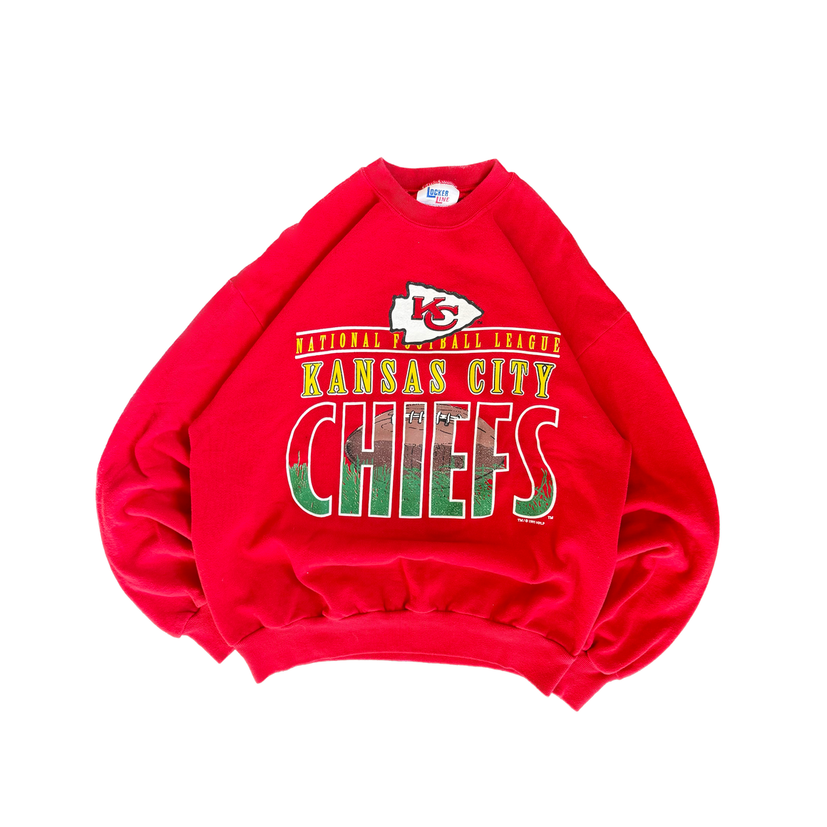 WESTSIDE STOREY VINTAGE | VINTAGE 90'S KC CHIEFS LOCKERLINE SWEATSHIRT - RED