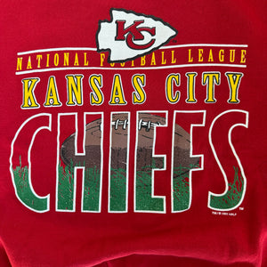 WESTSIDE STOREY VINTAGE | VINTAGE 90'S KC CHIEFS LOCKERLINE SWEATSHIRT - RED - Westside Storey