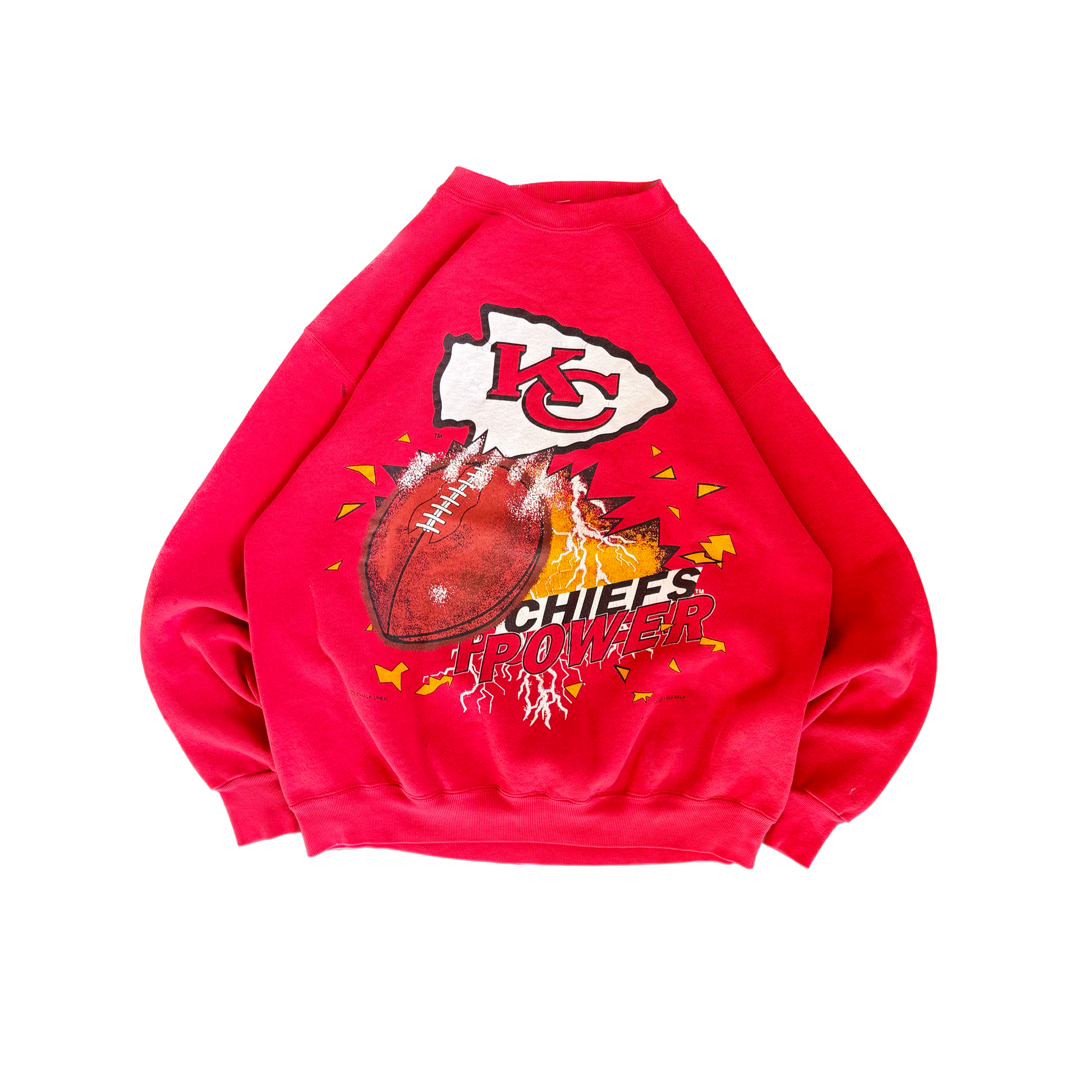 WESTSIDE STOREY VINTAGE | VINTAGE 90'S KC CHIEFS POWER SWEATSHIRT - RED - Westside Storey