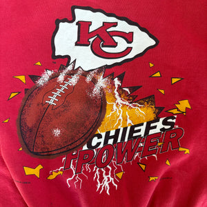 WESTSIDE STOREY VINTAGE | VINTAGE 90'S KC CHIEFS POWER SWEATSHIRT - RED - Westside Storey