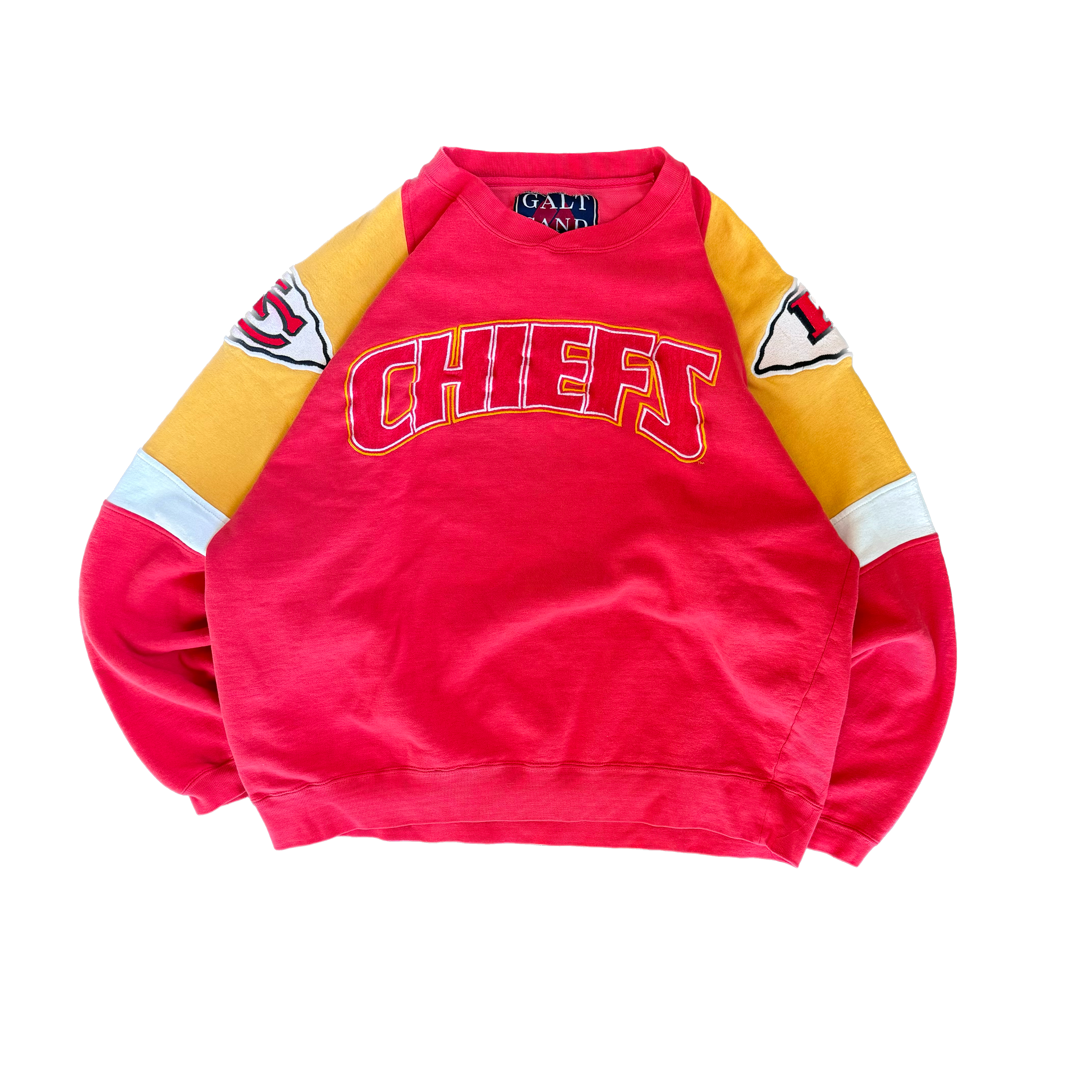 WESTSIDE STOREY VINTAGE | VINTAGE 90'S KC CHIEFS GALT SAND COLORBLOCK SWEATSHIRT - RED - Westside Storey