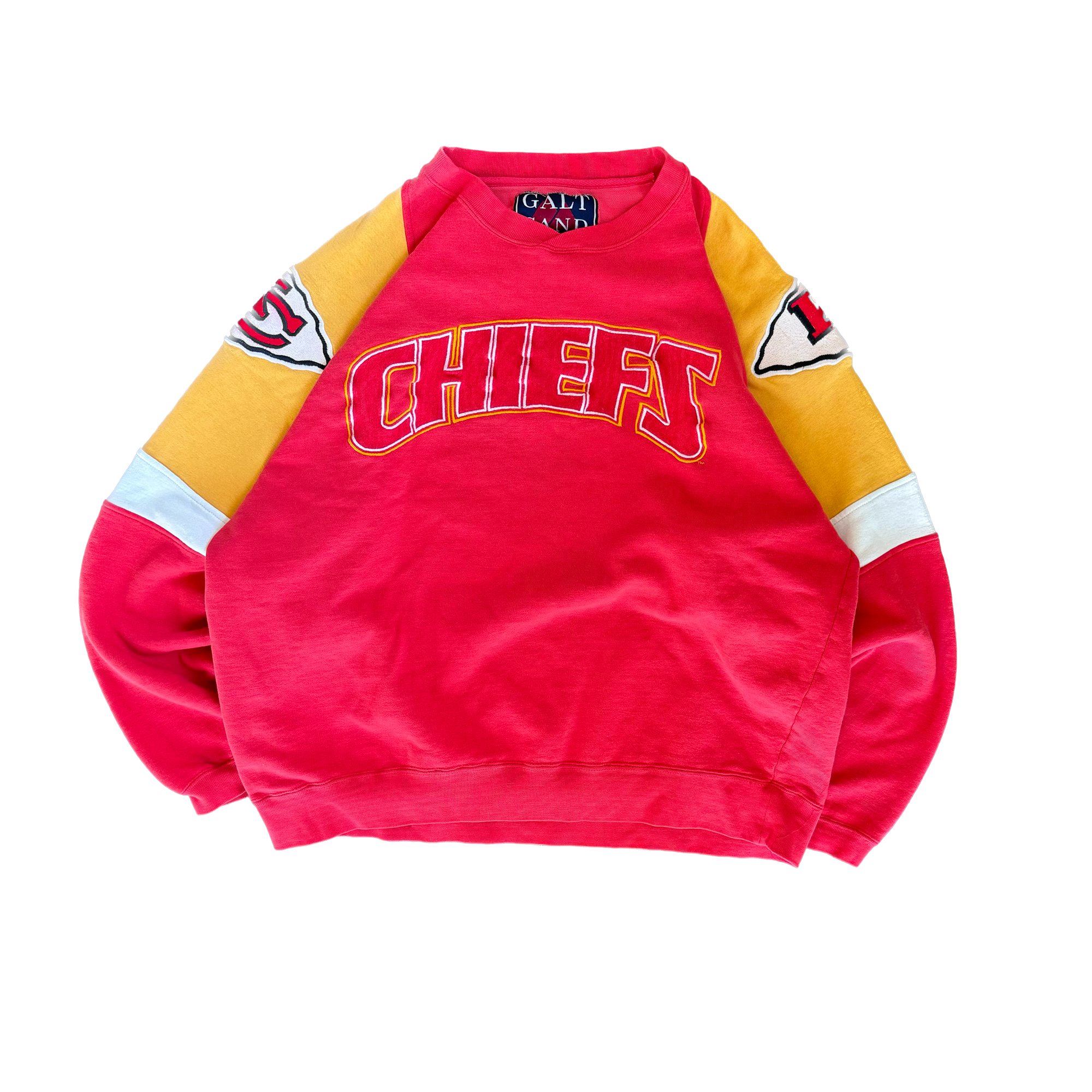 WESTSIDE STOREY VINTAGE | VINTAGE 90'S KC CHIEFS GALT SAND COLORBLOCK SWEATSHIRT - RED - Westside Storey