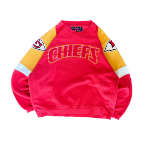 WESTSIDE STOREY VINTAGE | VINTAGE 90'S KC CHIEFS GALT SAND COLORBLOCK SWEATSHIRT - RED - Westside Storey