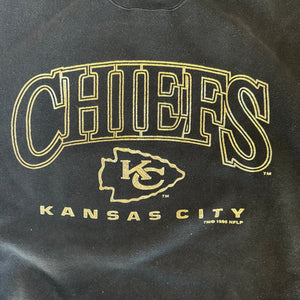 WESTSIDE STOREY VINTAGE | VINTAGE 90'S KC CHIEFS GOLDFOIL SWEATSHIRT - BLACK - Westside Storey