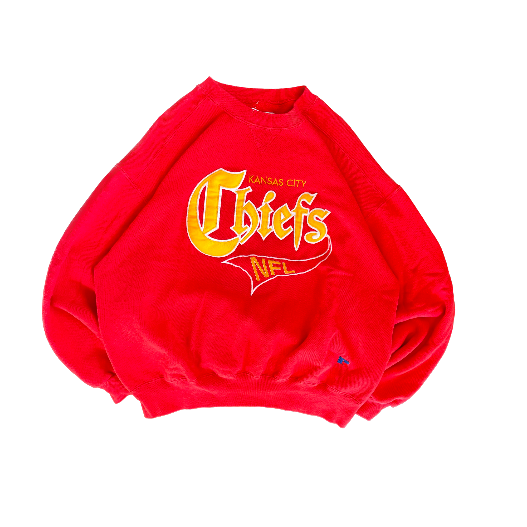 WESTSIDE STOREY VINTAGE | VINTAGE 90'S KC CHIEFS OLD ENGLISH PATCH SWEATSHIRT - - Westside Storey