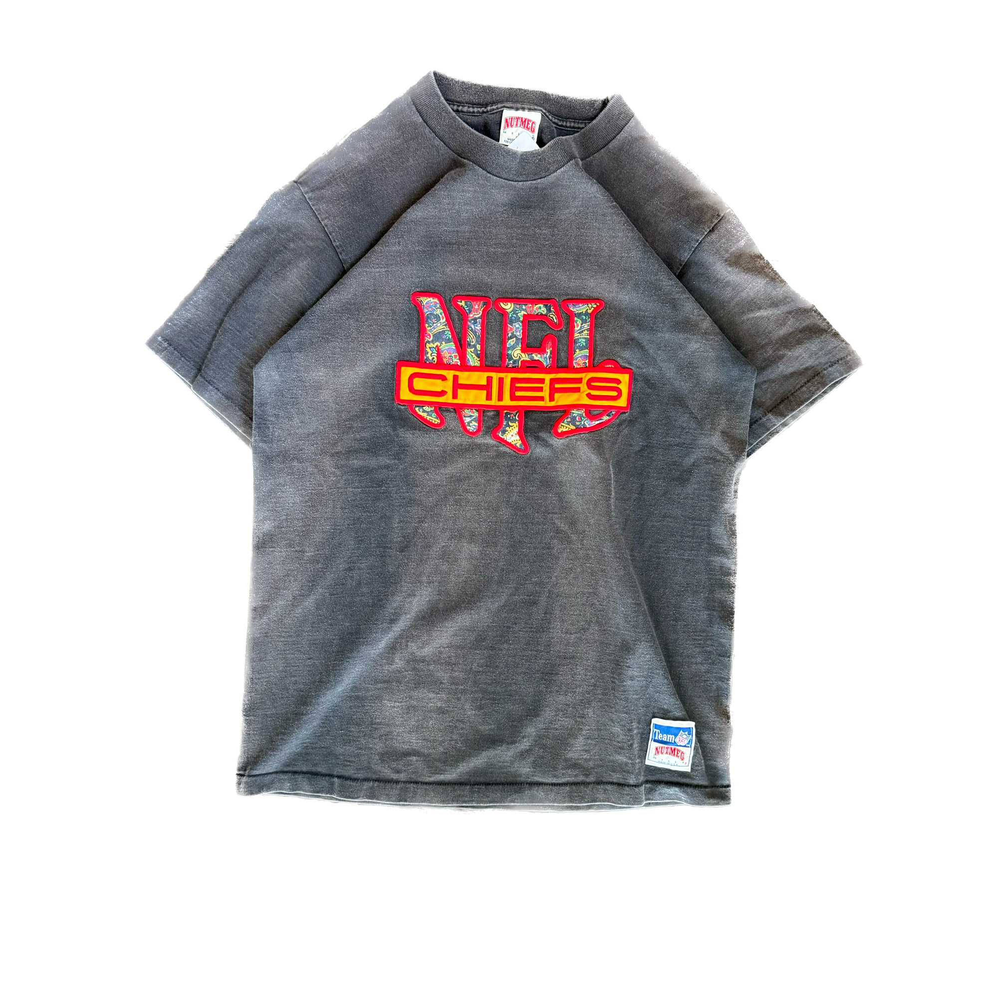 WESTSIDE STOREY VINTAGE | VINTAGE 90'S KC CHIEFS NFL PAISLEY TEE - BLACK - Westside Storey