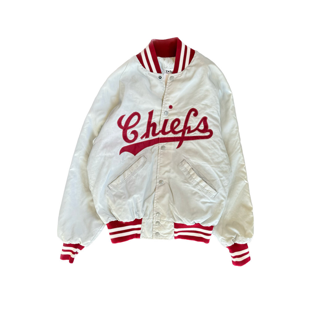 WESTSIDE STOREY VINTAGE | VINTAGE 80'S KC CHIEFS BOMBER JACKET - GRAY - Westside Storey