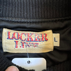 WESTSIDE STOREY VINTAGE | VINTAGE 90'S KC CHIEFS LOCKER LINE SPELLOUT LETTERMAN JACKET - BLACK - Westside Storey