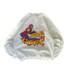 WESTSIDE STOREY VINTAGE | VINTAGE 90'S KC CHIEFS SPIDERMAN ANDRE RISON MARVEL SWEATSHIRT - WHITE - Westside Storey