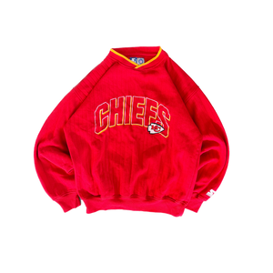 WESTSIDE STOREY VINTAGE | VINTAGE 90'S KC CHIEFS STARTER RIBBED SWEATSHIRT - RED - Westside Storey