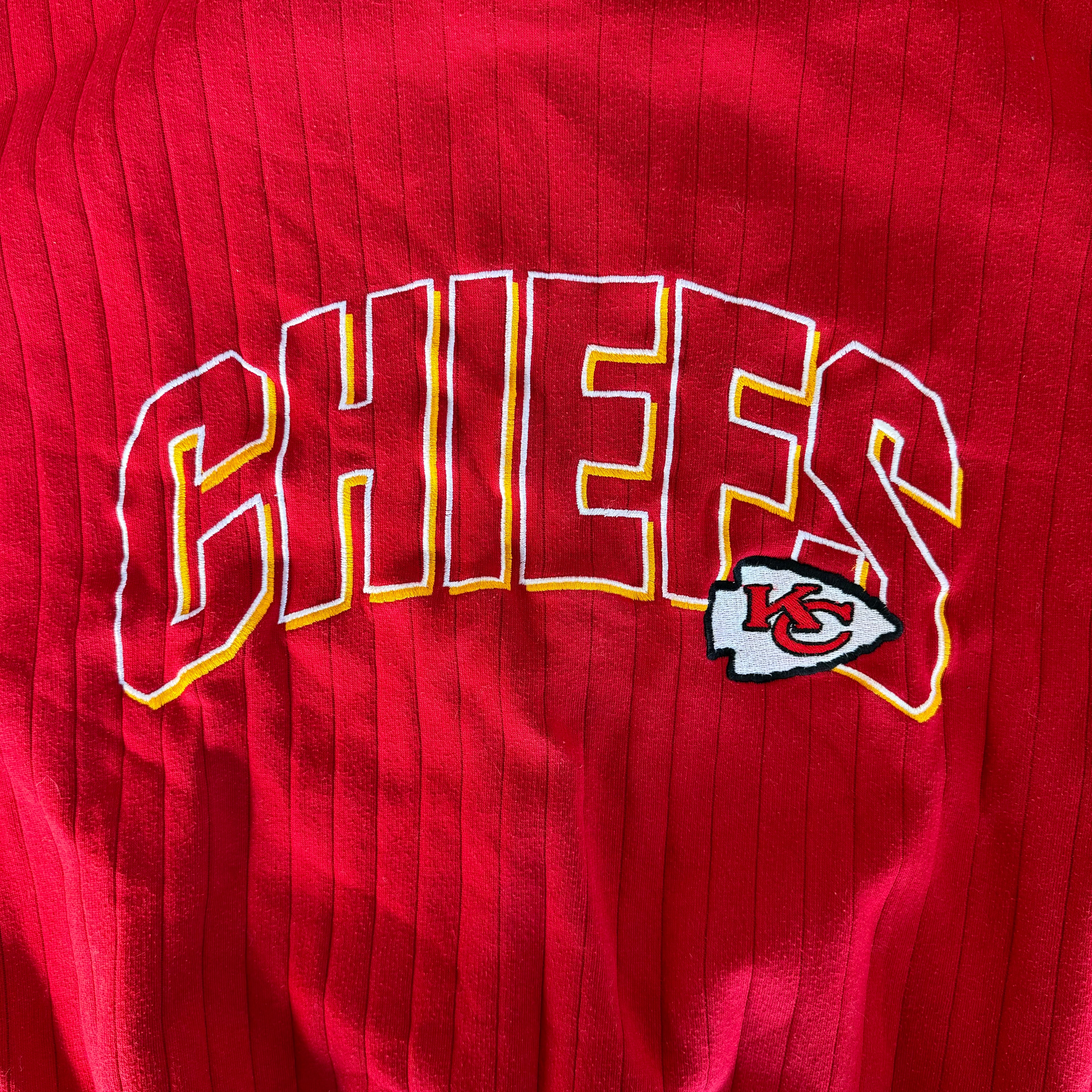WESTSIDE STOREY VINTAGE | VINTAGE 90'S KC CHIEFS STARTER RIBBED SWEATSHIRT - RED - Westside Storey