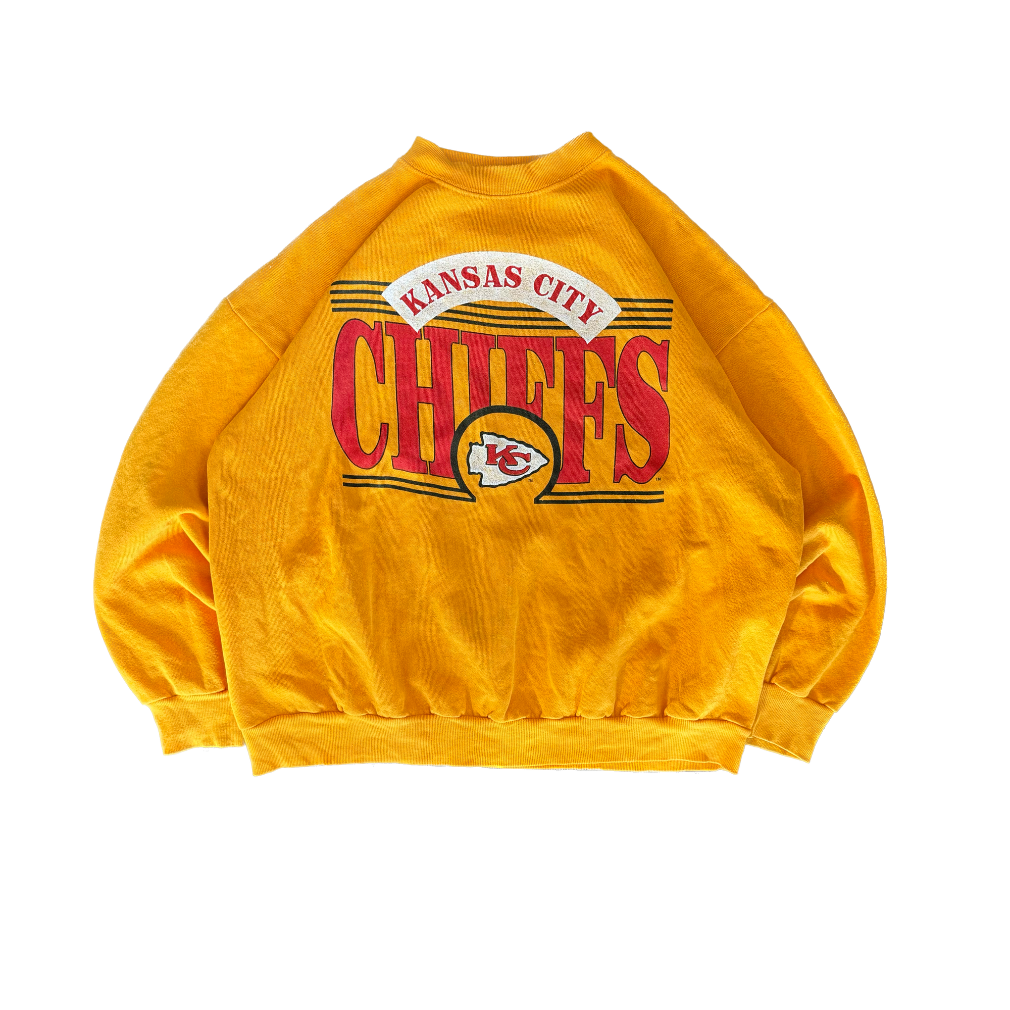 WESTSIDE STOREY VINTAGE | VINTAGE 90'S KC CHIEFS MUSTARD SWEATSHIRT - YELLOW - Westside Storey