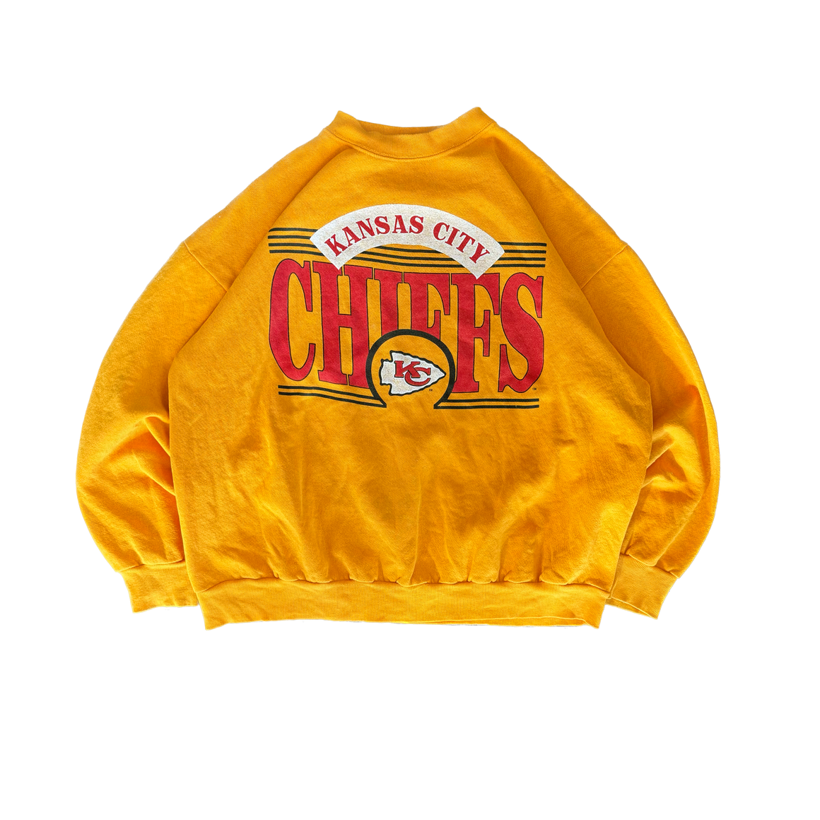 WESTSIDE STOREY VINTAGE | VINTAGE 90'S KC CHIEFS MUSTARD SWEATSHIRT - YELLOW