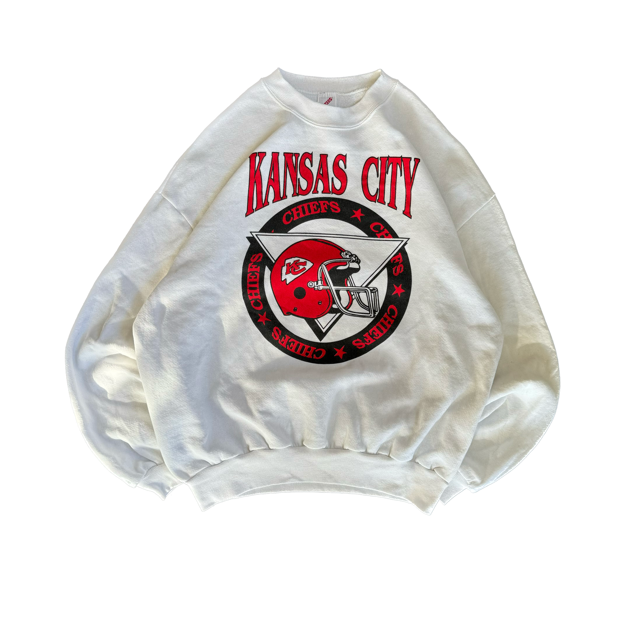 WESTSIDE STOREY VINTAGE | VINTAGE 90'S KC CHIEFS WHITE CLEAN SWEATSHIRT - WHITE - Westside Storey