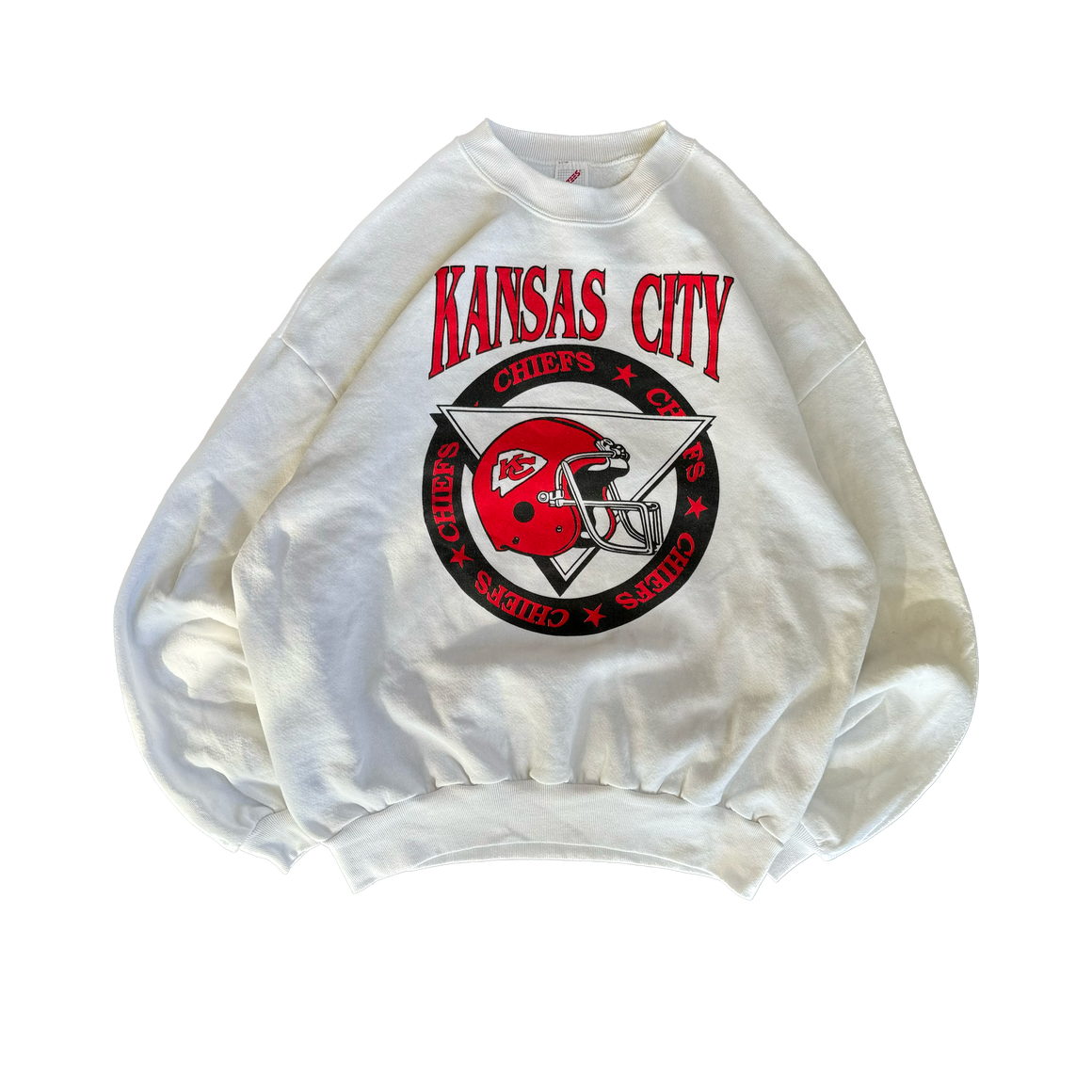 WESTSIDE STOREY VINTAGE | VINTAGE 90'S KC CHIEFS WHITE CLEAN SWEATSHIRT - WHITE