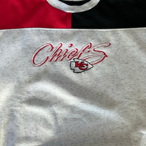 WESTSIDE STOREY VINTAGE | VINTAGE 90'S KC CHIEFS ANTIGUA COLOR BLOCK SWEATSHIRT - GRAY - Westside Storey