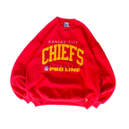 WESTSIDE STOREY VINTAGE | VINTAGE 90'S KC CHIEFS RUSSELL STITCHED SWEATSHIRT - RED - Westside Storey