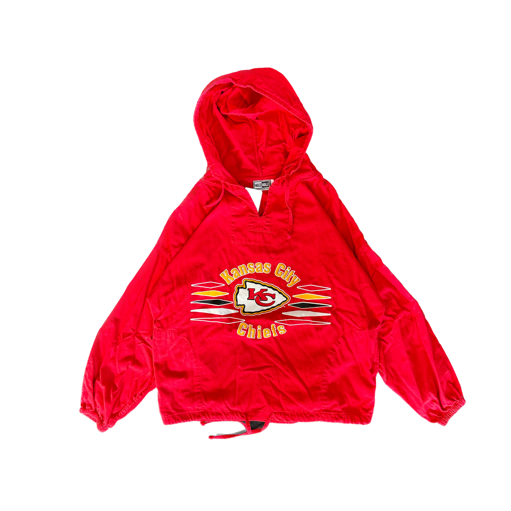 WESTSIDE STOREY VINTAGE | VINTAGE 90'S KC CHIEFS MALU SMOCK DRAWSTRING JACKET - RED - Westside Storey