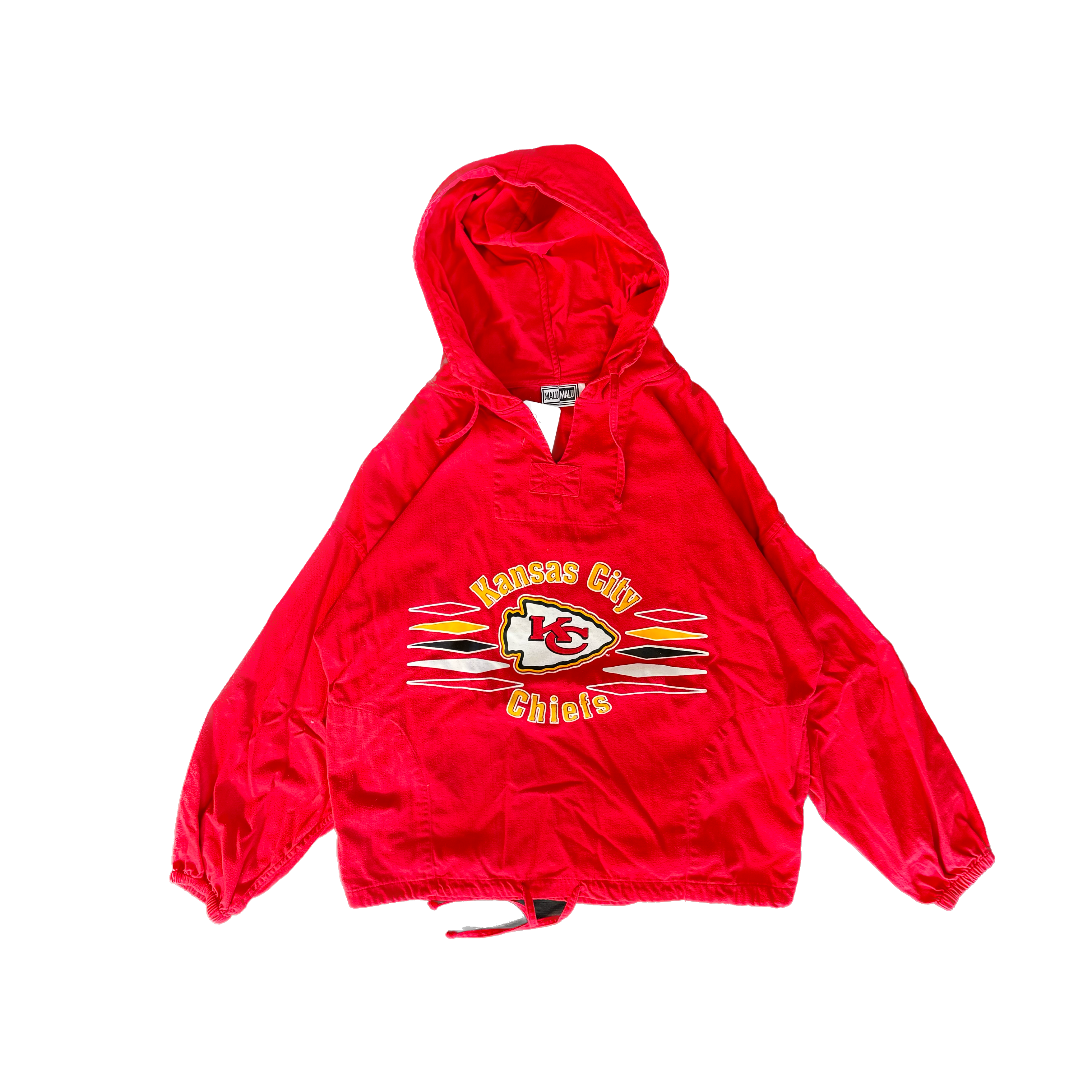 WESTSIDE STOREY VINTAGE | VINTAGE 90'S KC CHIEFS MALU SMOCK DRAWSTRING JACKET - RED - Westside Storey