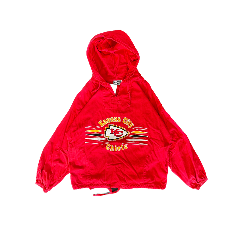 WESTSIDE STOREY VINTAGE | VINTAGE 90'S KC CHIEFS MALU SMOCK DRAWSTRING JACKET - RED