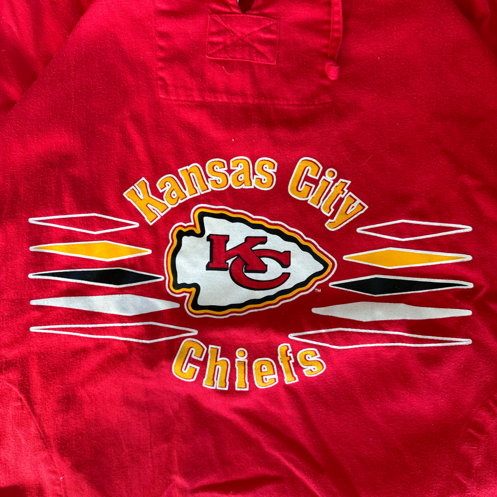 WESTSIDE STOREY VINTAGE | VINTAGE 90'S KC CHIEFS MALU SMOCK DRAWSTRING JACKET - RED - Westside Storey