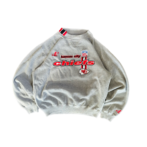 WESTSIDE STOREY VINTAGE | VINTAGE 90'S KC CHIEFS LOGO 7 RIBBED SWEATSHIRT - GRAY - Westside Storey