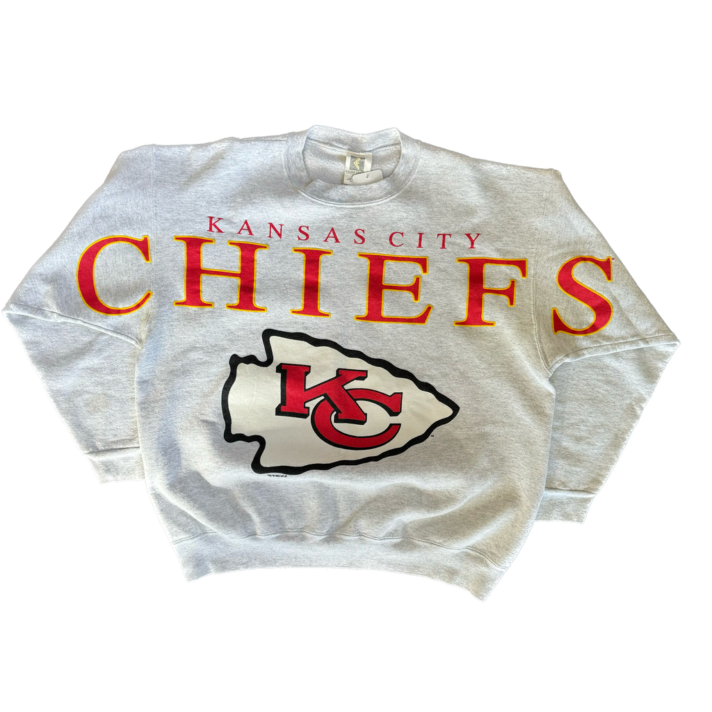 WESTSIDE STOREY VINTAGE | VINTAGE 90'S KC CHIEFS CLEAN CLIFF ENGLE SPELLOUT - GRAY - Westside Storey