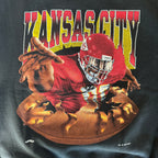 WESTSIDE STOREY VINTAGE | VINTAGE 90'S KC CHIEFS NUTMEG DOUBLE SIDED SWEATSHIRT - BLACK - Westside Storey