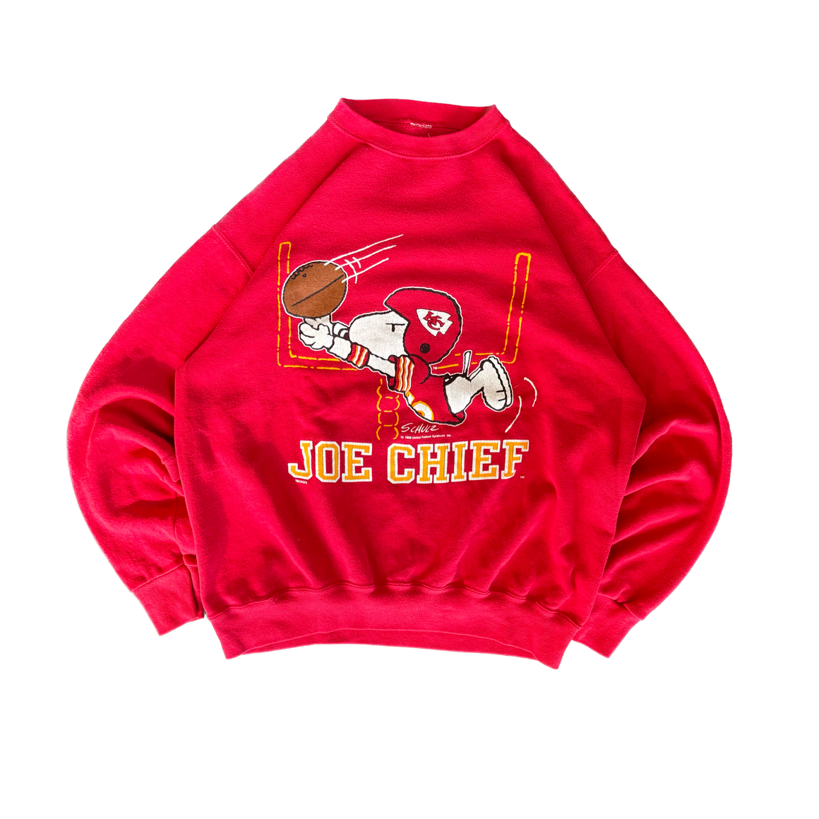 WESTSIDE STOREY VINTAGE | VINTAGE 90'S KC CHIEFS JOE CHIEF SNOOPY SWEATSHIRT - RED