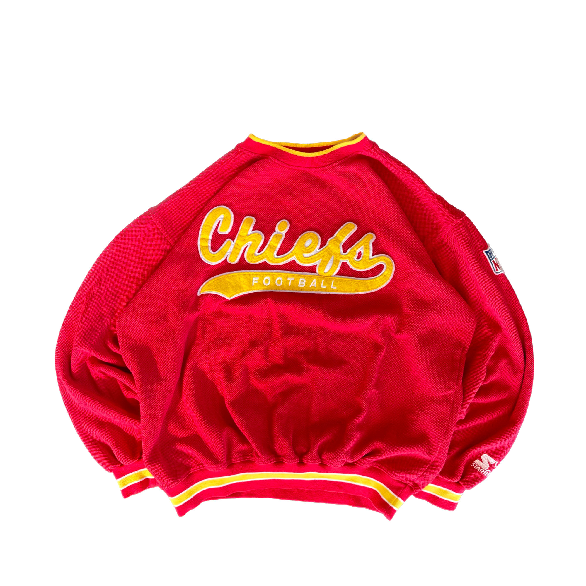 WESTSIDE STOREY VINTAGE | VINTAGE 90'S KC CHIEFS STARTER SCRIPT SWEATSHIRT - RED - Westside Storey