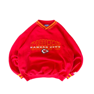 WESTSIDE STOREY VINTAGE | VINTAGE 90'S KC CHIEFS STARTER EMBROIDERED SWEATSHIRT - RED - Westside Storey