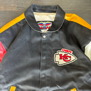 WESTSIDE STOREY VINTAGE | VINTAGE 90'S KC CHIEFS JEFF HAMILTON LEATHER JACKET - BLACK - Westside Storey
