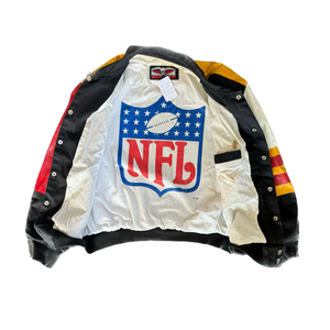 WESTSIDE STOREY VINTAGE | VINTAGE 90'S KC CHIEFS JEFF HAMILTON LEATHER JACKET - BLACK - Westside Storey