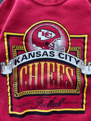WESTSIDE STOREY VINTAGE | VINTAGE 90S KC CHIEFS NFL SWEATSHIRT - RED - Westside Storey