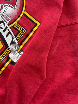 WESTSIDE STOREY VINTAGE | VINTAGE 90S KC CHIEFS NFL SWEATSHIRT - RED - Westside Storey